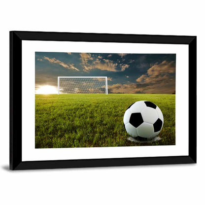 Soccer Ball at Goal, Golden Hour Wall Art