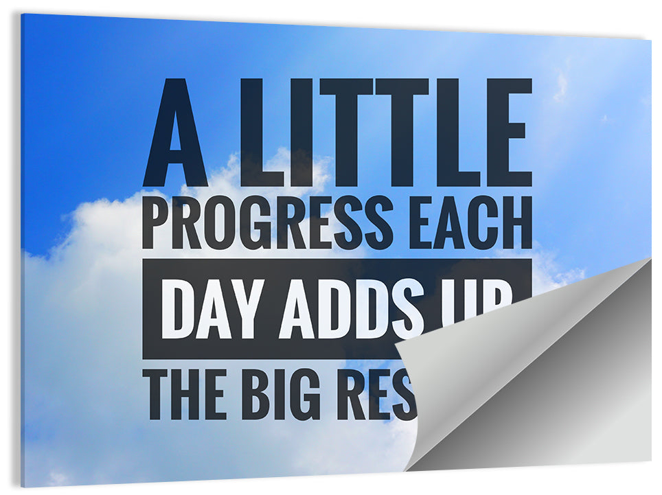 Little Progress Each Day Typography Wall Art