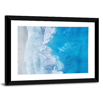 Aerial Turquoise Beach Waves Wall Art