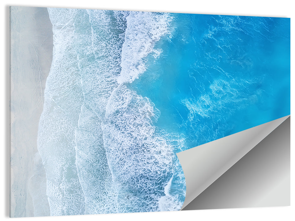 Aerial Turquoise Beach Waves Wall Art