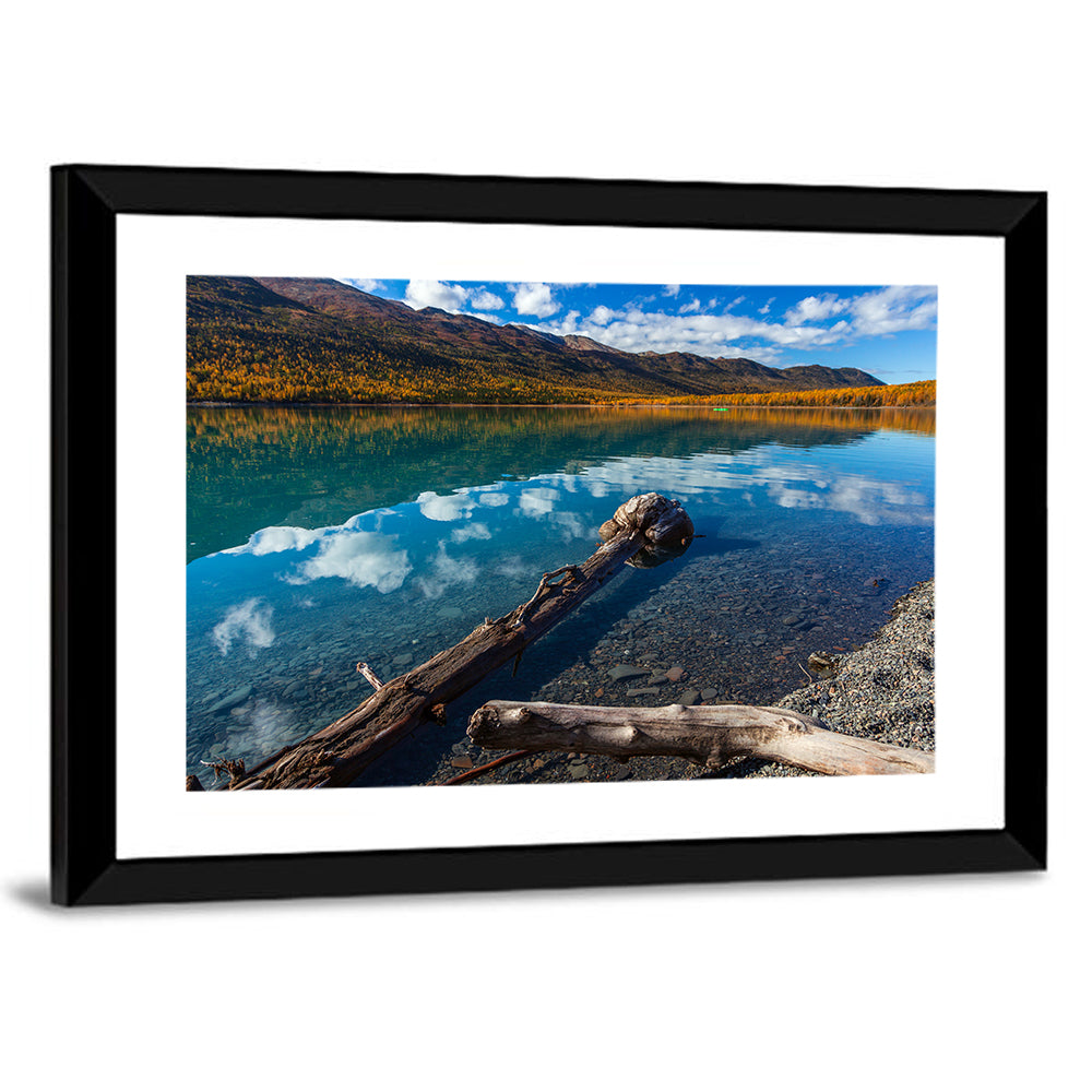 Autumn Driftwood at Eklutna Lake Wall Art