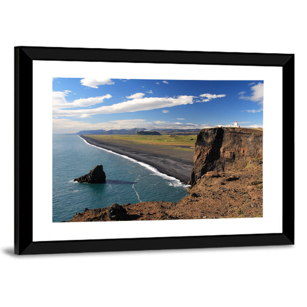 Dyrhólaey Black Sand Beach and Sea Stack Wall Art