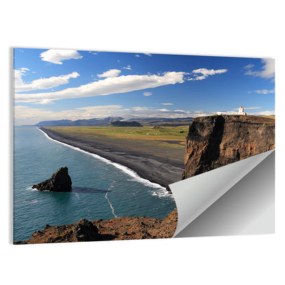 Dyrhólaey Black Sand Beach and Sea Stack Wall Art