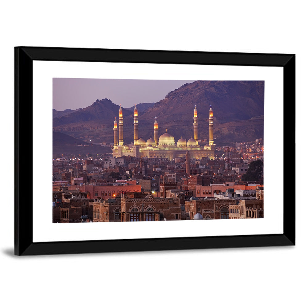 Al-saleh Mosque at Dusk Wall Art