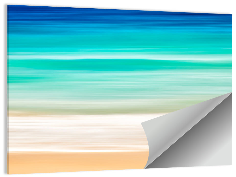 Layered Turquoise Seashore Abstract Wall Art