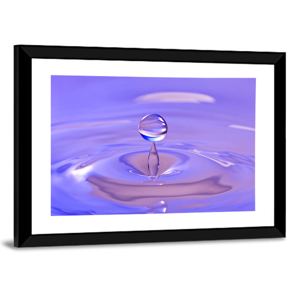Purple Water Droplet Splash Wall Art