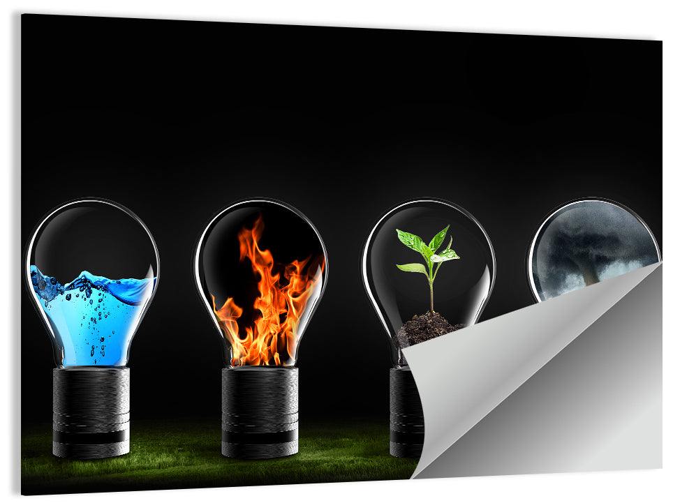 Elemental Light Bulbs Wall Art