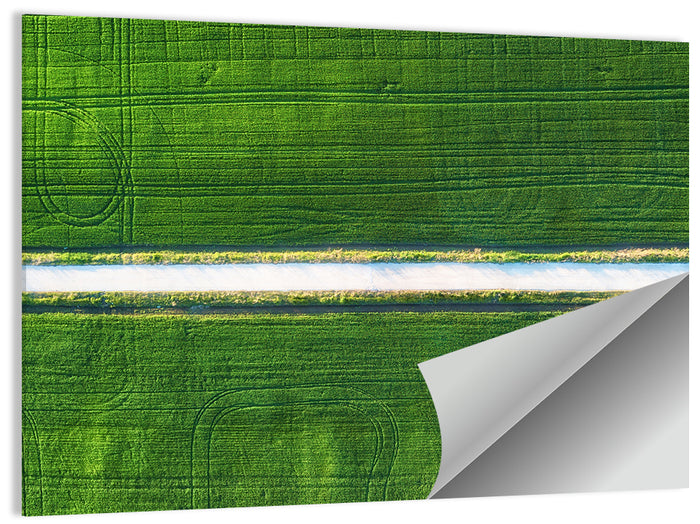 Aerial Irrigation Canal View Wall Art as a poster print