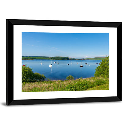Anchored Sailboats at Llyn Brenig Wall Art