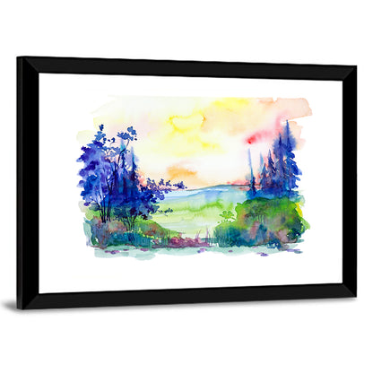 Sunrise Over Summer Forest Wall Art