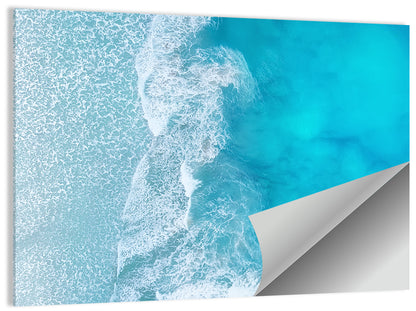 Turquoise Aerial Ocean Waves Wall Art