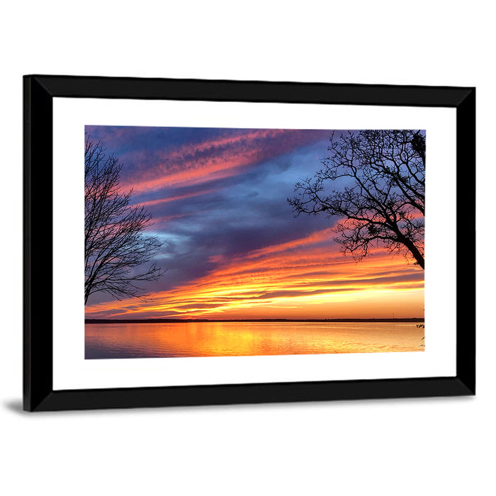 Lake Texoma Sunset Wall Art as a framed print