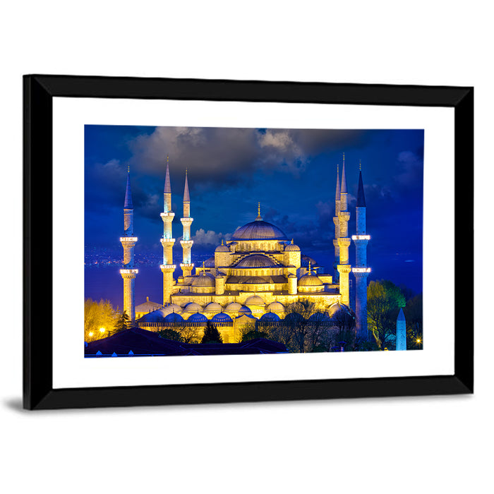 Sultanahmet Camii at Twilight Wall Art as a framed print