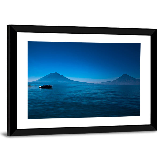 Boat on Lake Atitlán Wall Art as a framed print