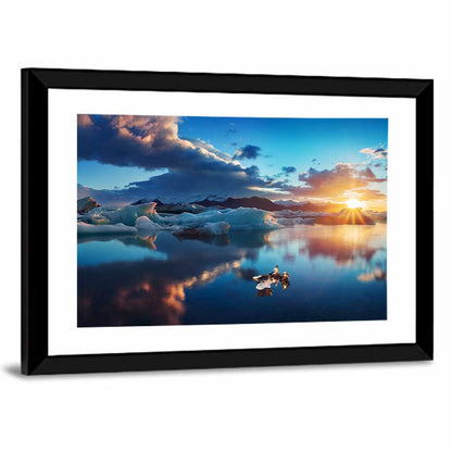 Jokulsarlon Sunrise Reflection Wall Art
