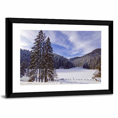 Red Lake Romania Winter View Wall Art