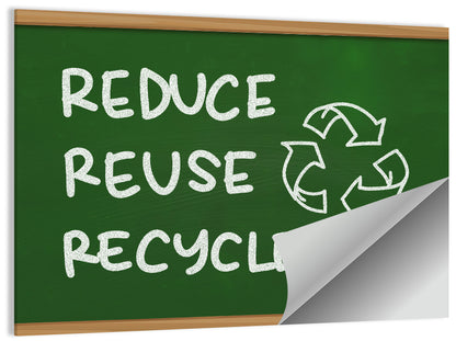 Reduce Reuse Recycle Chalkboard Wall Art
