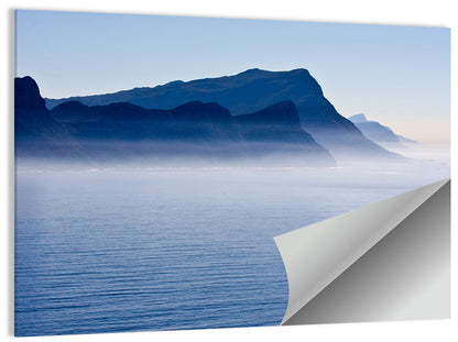 Misty Coastal Cliffs and Mountain Layers Wall Art
