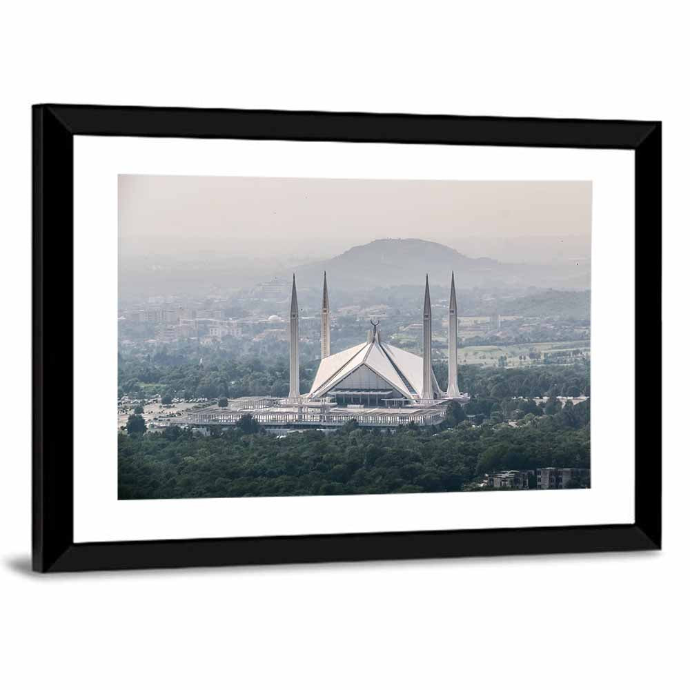 Faisal Mosque Over Margalla Hills Wall Art