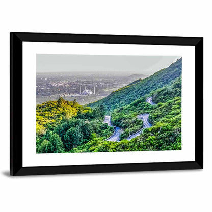 Faisal Mosque from Margalla Hills Wall Art