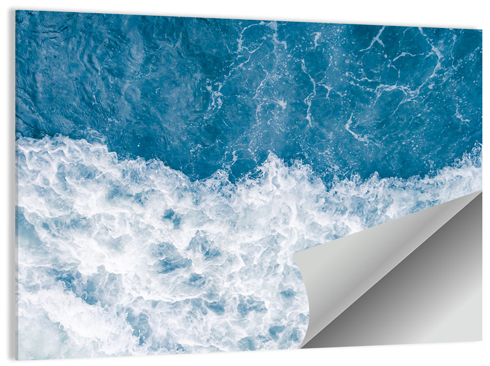 Stormy Blue Sea Wave Wall Art