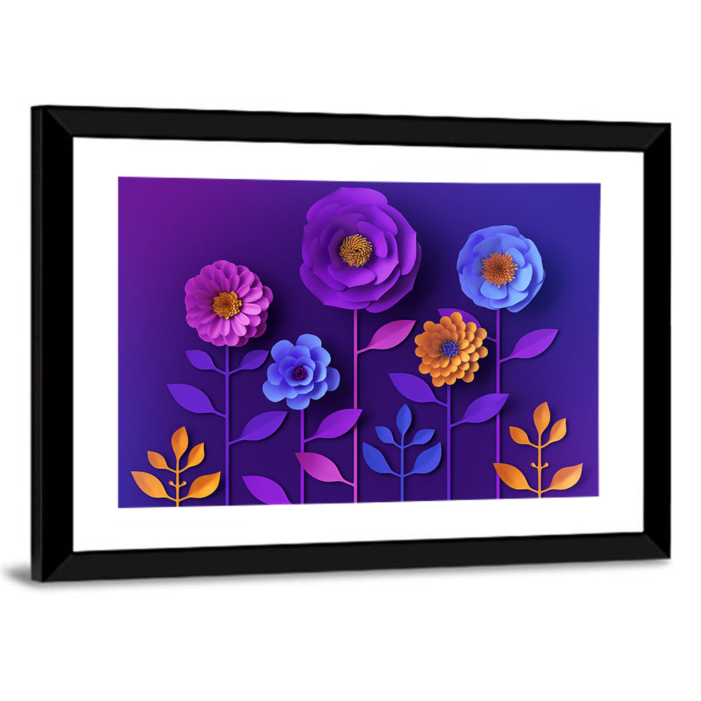 Layered Paper Bloom Illustration Wall Art