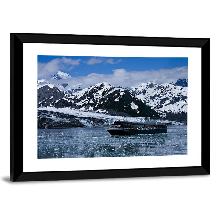 Cruise Ship in Yakutat Bay Wall Art as a framed print