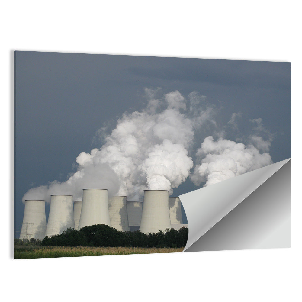 Cooling Towers at Coal Power Plant Wall Art