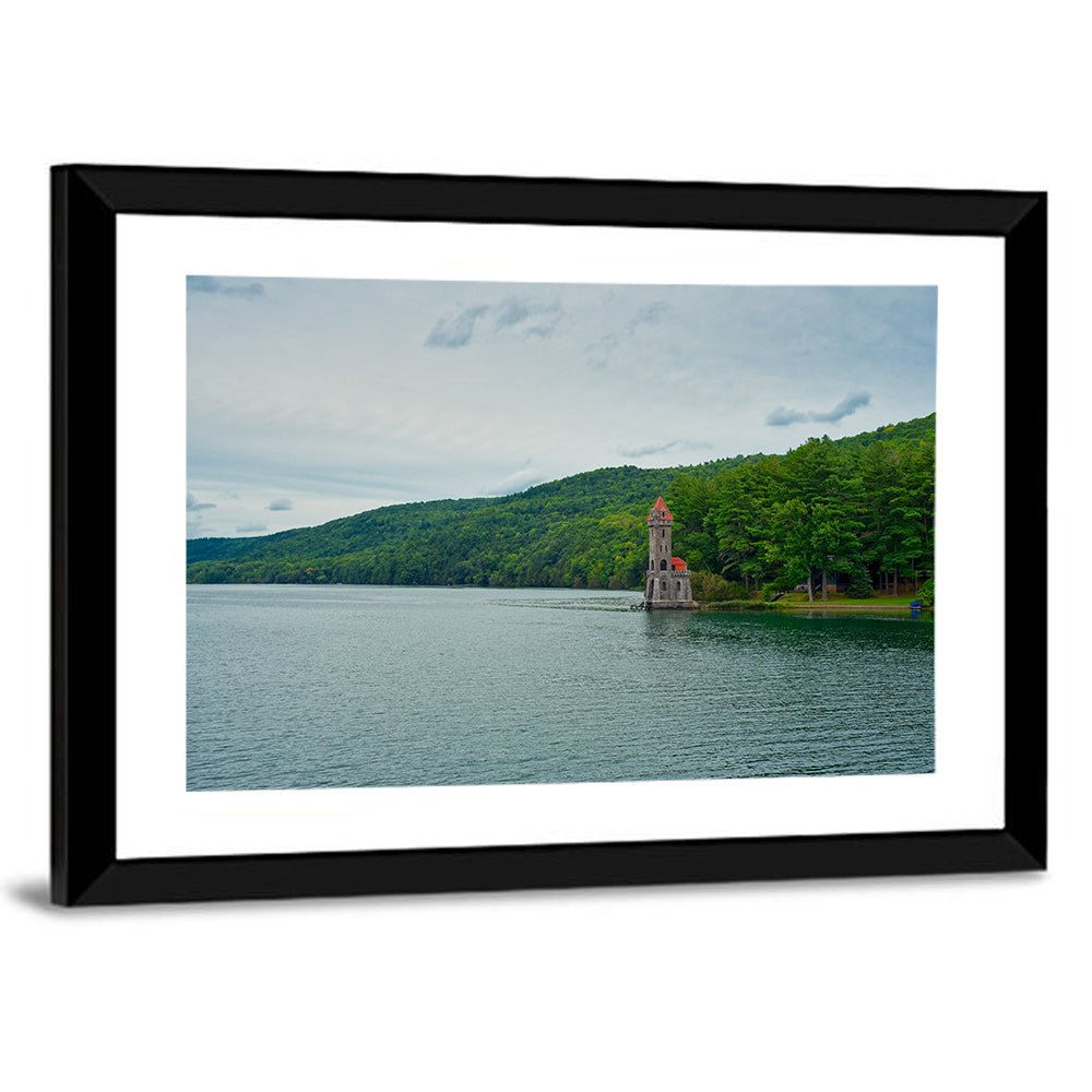 Otsego Lake View with Stone Tower Wall Art