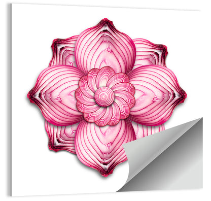Red Onion Mandala Floral Pattern Wall Art