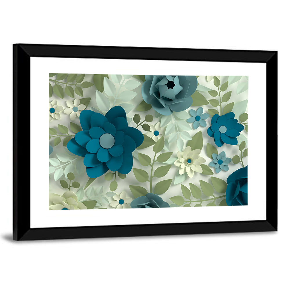 Layered Pastel Paper Flowers Wall Art