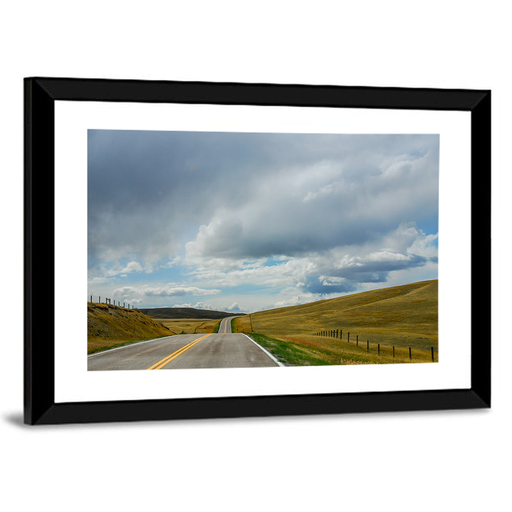 Montana Road Through Golden Hills Wall Art