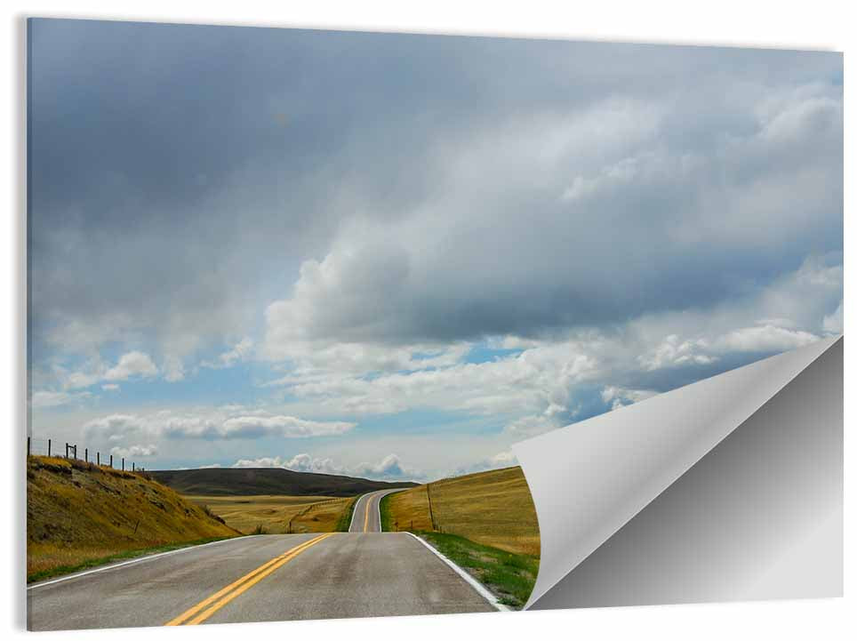 Montana Road Through Golden Hills Wall Art