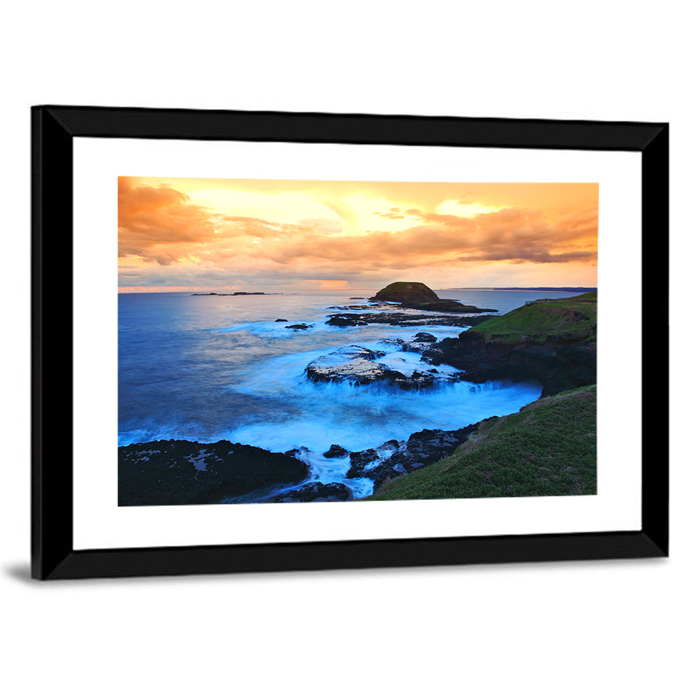 Phillip Island Cliffs at Sunset Wall Art