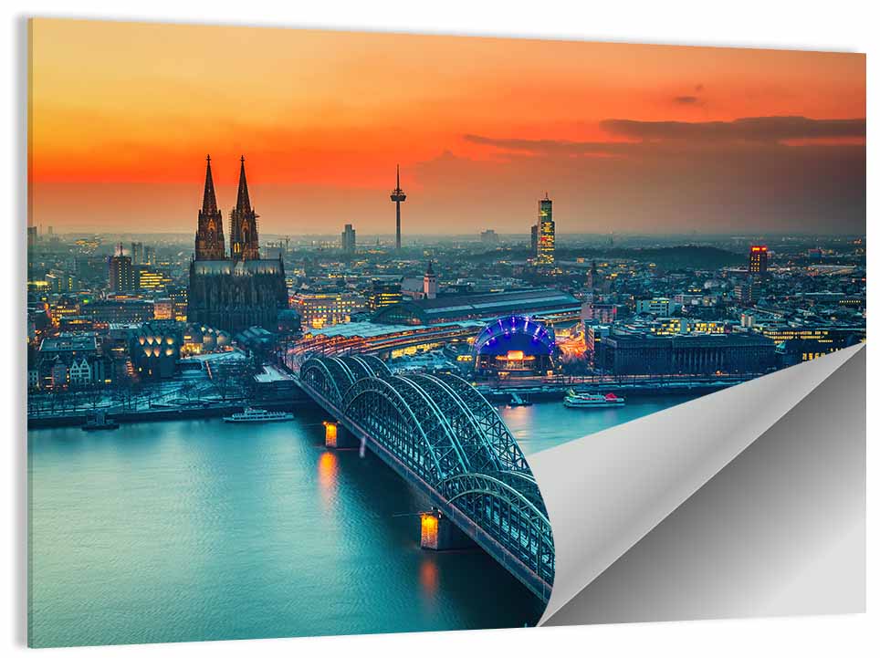 Hohenzollern Bridge at Dusk Wall Art