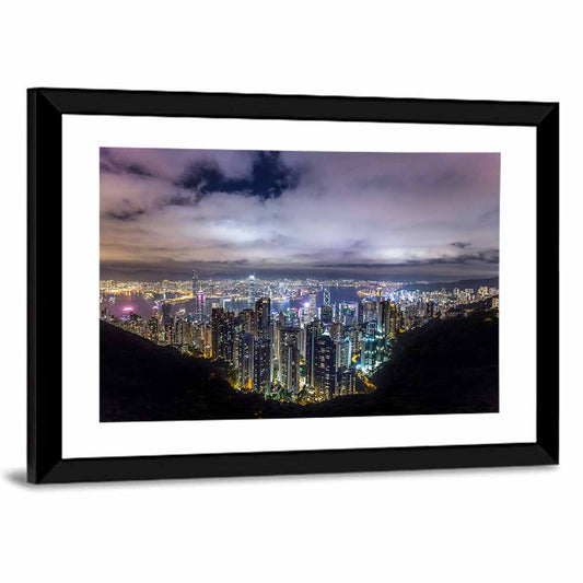 Hong Kong Skyline at Night Wall Art