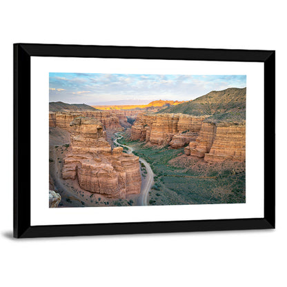 Charyn Canyon at Golden Hour Wall Art