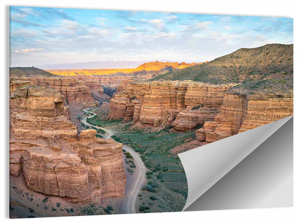 Charyn Canyon at Golden Hour Wall Art