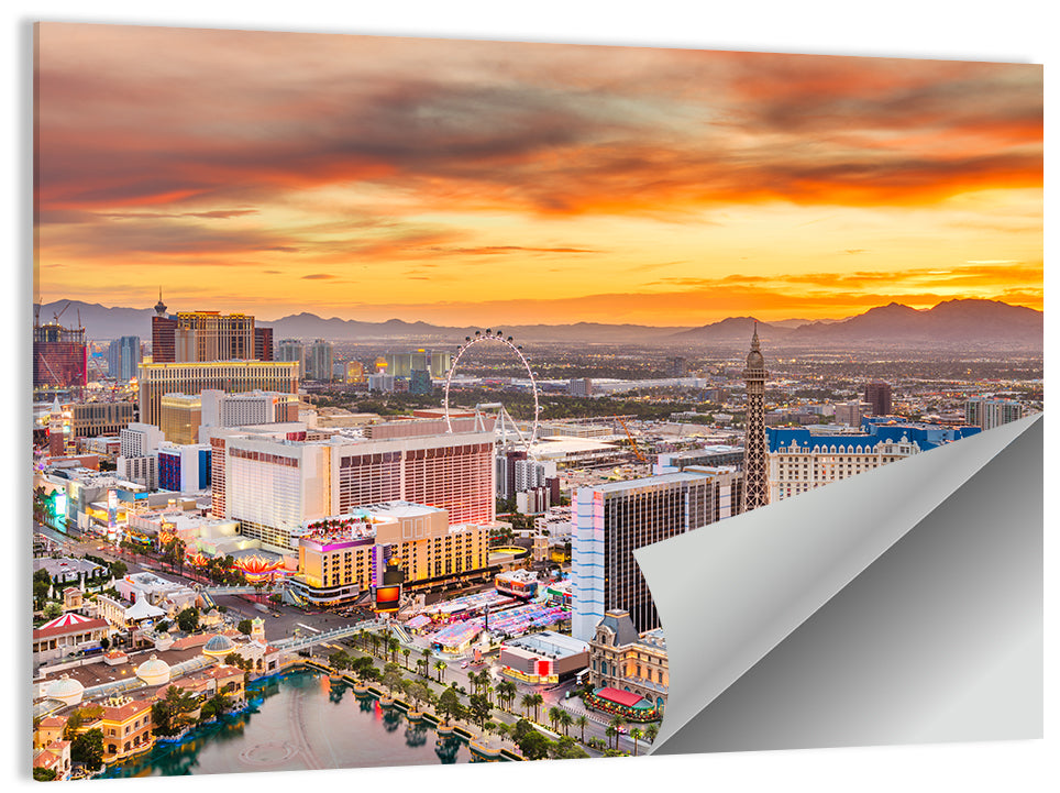 Las Vegas Strip Sunset Cityscape Wall Art