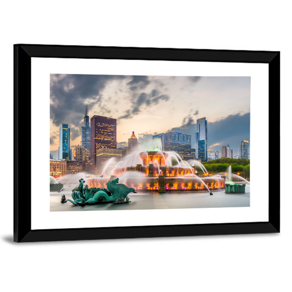 Buckingham Fountain and Chicago Skyline Wall Art