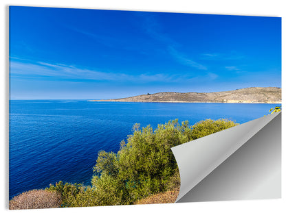 Sunlit Albanian Coastline Wall Art