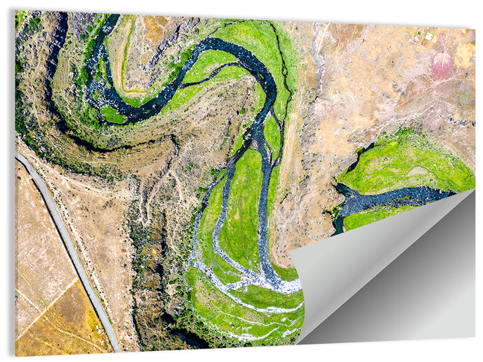 Kasagh River Valley Aerial Wall Art as a poster print