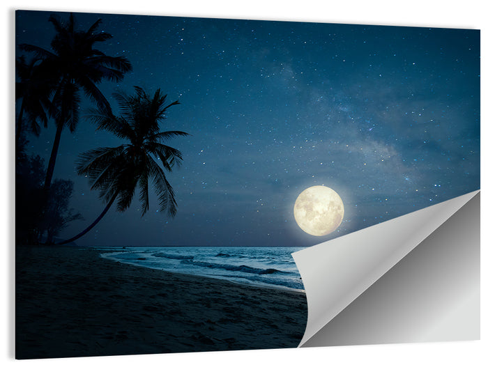 Palm Beach Moonset Wall Art as a poster print