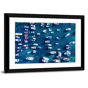 Parked Boats Aerial Wall Art
