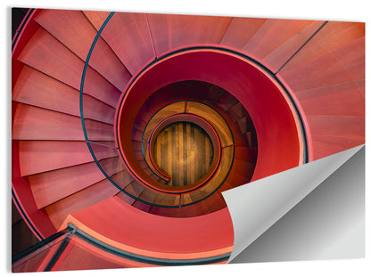 Red Spiral Staircase Wall Art