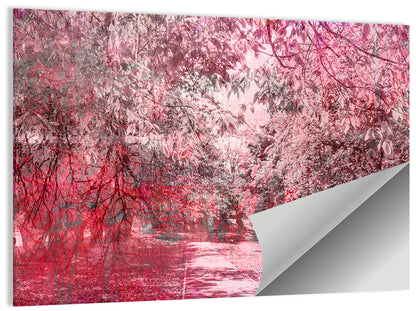 Pink Autumn Pathway Wall Art