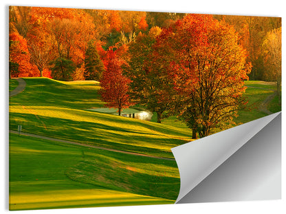 Golden Hour Golf Course Wall Art