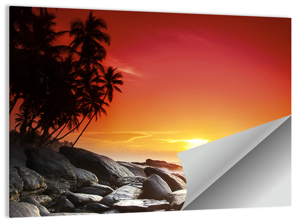 Tropical Island Sunset Wall Art