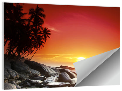 Tropical Island Sunset Wall Art