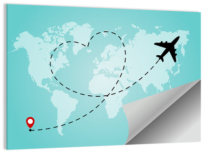 Heart Flight Map Wall Art